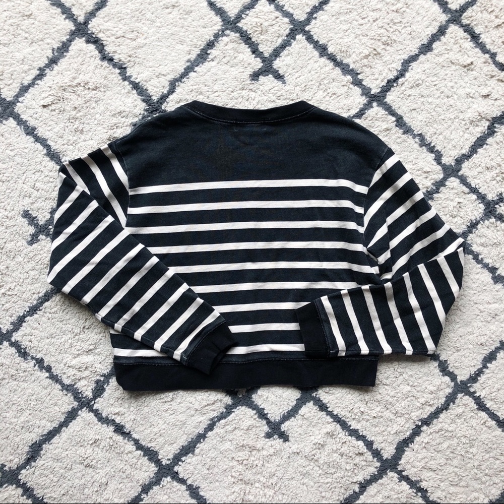 Jcrew Stripe Cropped Sweatshirt - Picture 3 of 3